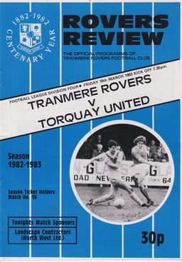 Tranmere Rovers v Torquay United Match Programme 1983-03-18